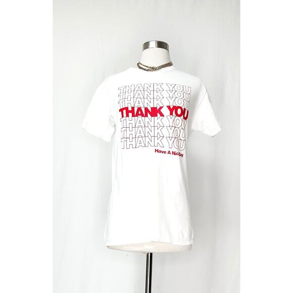 Vintage Tops - Vintage 90’s Thank You Single Stitch Graphic Tee small